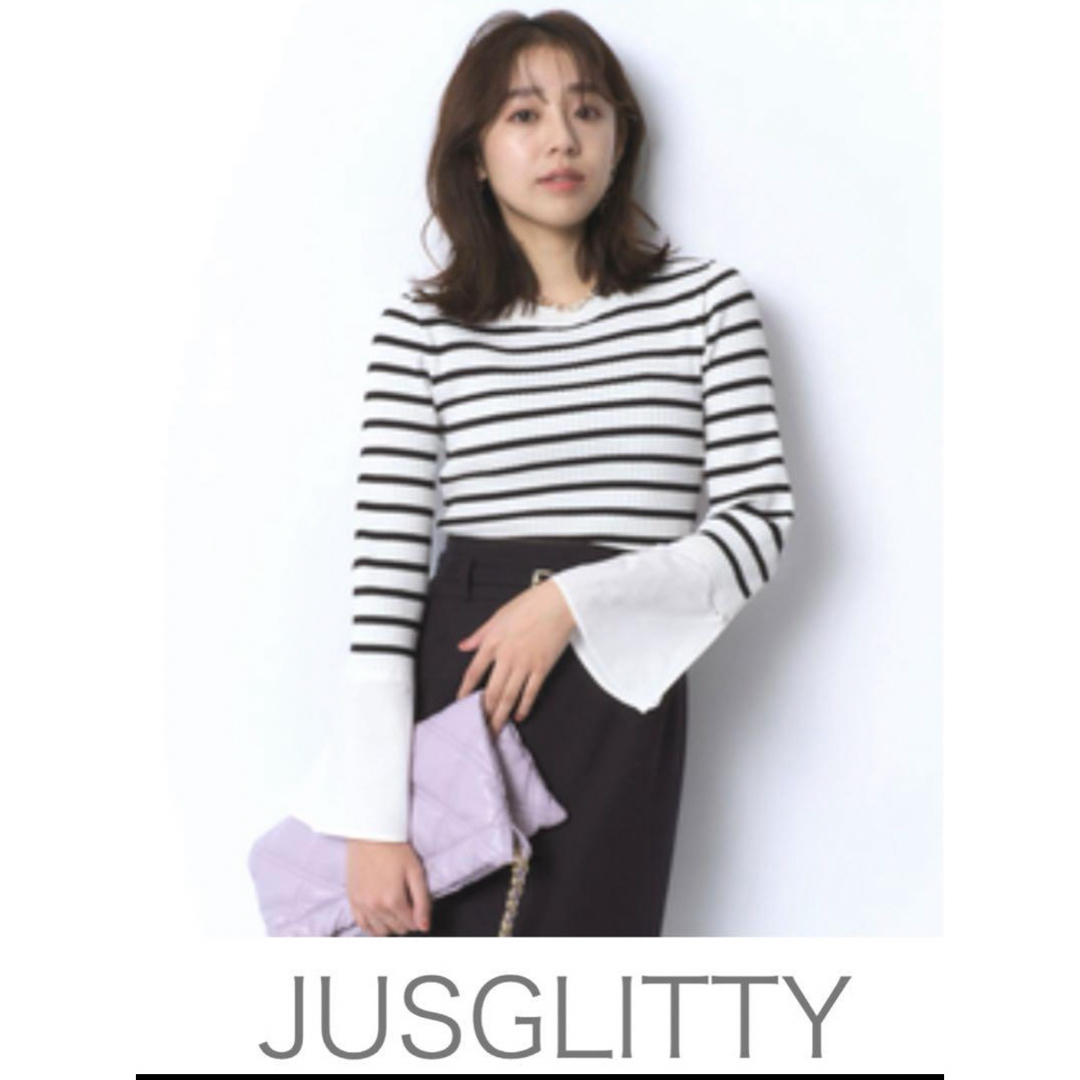 JUSGLITTY(ジャスグリッティー)の♡ジャスグリッデイー♡配色カフスニット♡今季新作♡ レディースのトップス(カットソー(長袖/七分))の商品写真