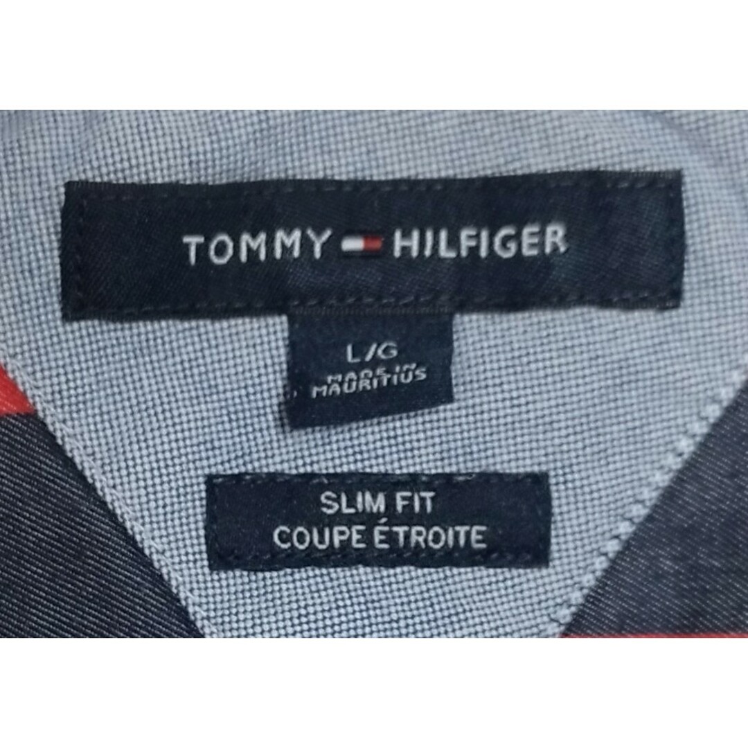 TOMMY HILFIGER(トミーヒルフィガー)の【美品】TOMMY HILFIGER(トミーヒルフィガー)メンズ半袖シャツ L メンズのトップス(シャツ)の商品写真