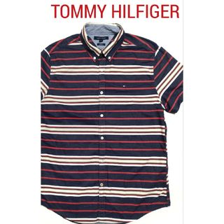 トミーヒルフィガー(TOMMY HILFIGER)の【美品】TOMMY HILFIGER(トミーヒルフィガー)メンズ半袖シャツ L(シャツ)