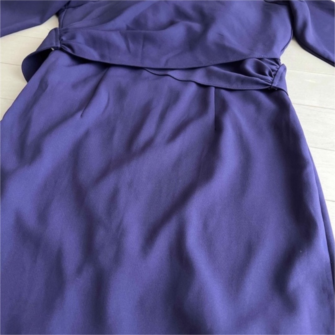 Andy(アンディ)の美品 リンファーレ 韓国 ドレス M パープル タイトワンピース リボン レディースのワンピース(ひざ丈ワンピース)の商品写真
