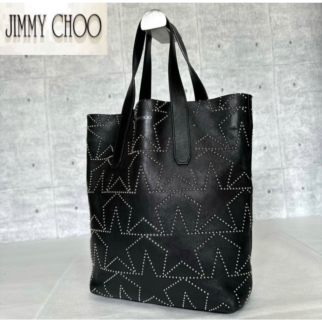 JIMMY CHOO(ジミーチュウ)の良品 JIMMY CHOO SOFIA N/S BLACK レザー トートバッグ レディースのバッグ(トートバッグ)の商品写真