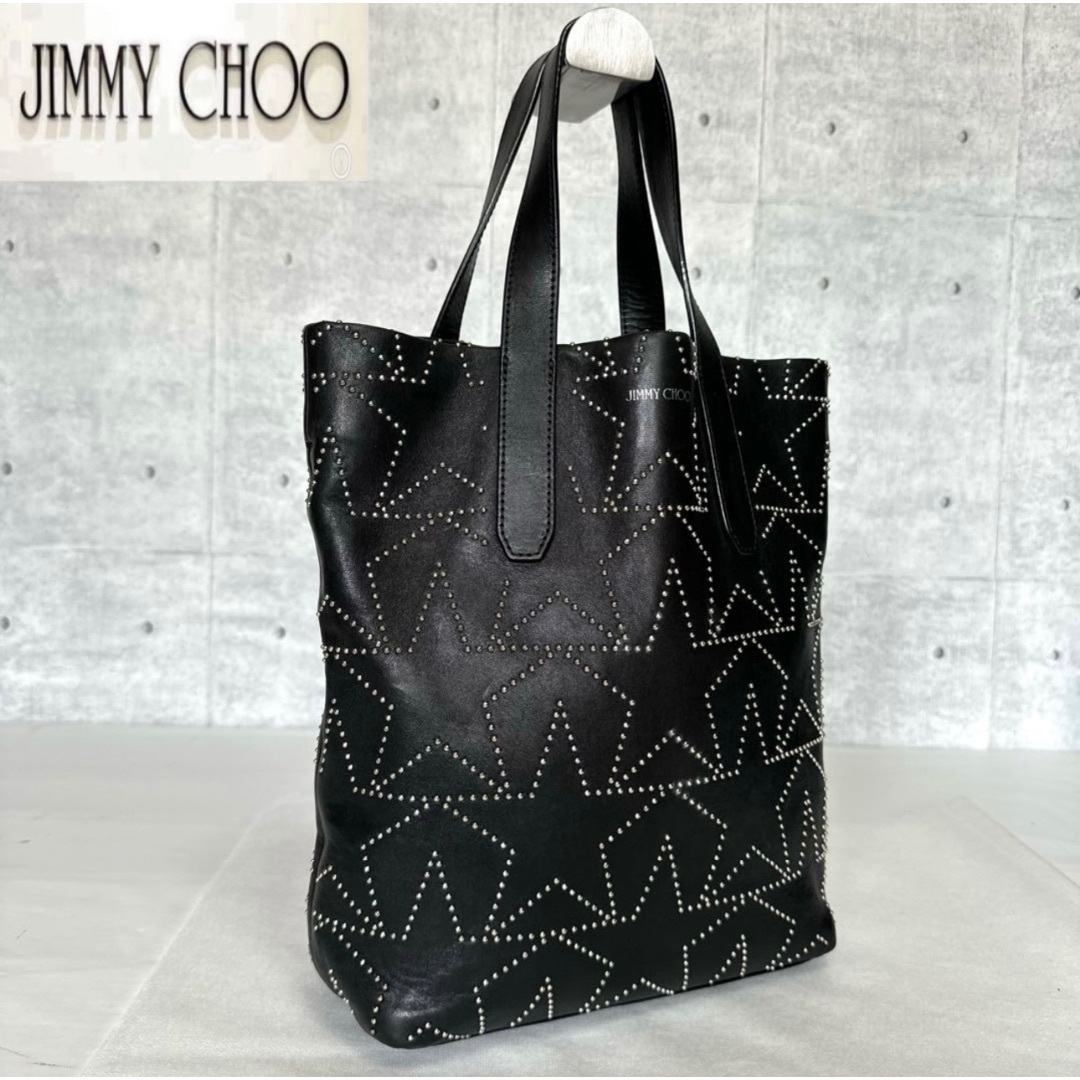 JIMMY CHOO(ジミーチュウ)の良品 JIMMY CHOO SOFIA N/S BLACK レザー トートバッグ レディースのバッグ(トートバッグ)の商品写真