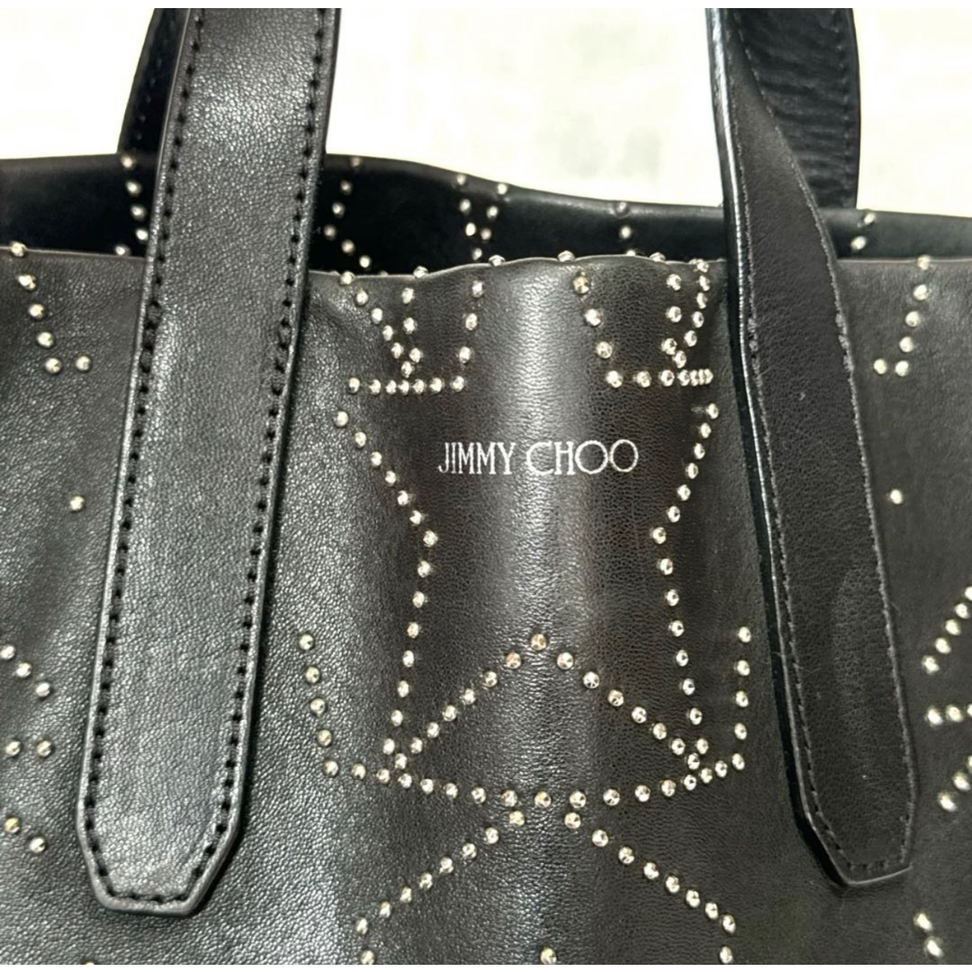 JIMMY CHOO(ジミーチュウ)の良品 JIMMY CHOO SOFIA N/S BLACK レザー トートバッグ レディースのバッグ(トートバッグ)の商品写真