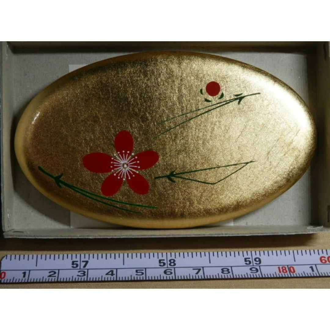 金箔工芸品　小物入れ/小判楊枝入れ　松葉　洋金箔　幅11cm インテリア/住まい/日用品のキッチン/食器(カトラリー/箸)の商品写真