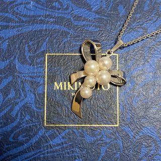 ミキモト(MIKIMOTO)のMIKIMOTO silver 925 パールネックレス　真珠　リボン(ネックレス)