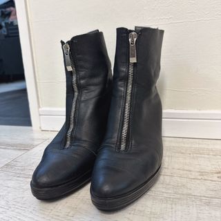 ZARA - ◆ZARA◆ザラ　￼ジップアップショートブーツ23.5〜24cm ￼ブラック黒