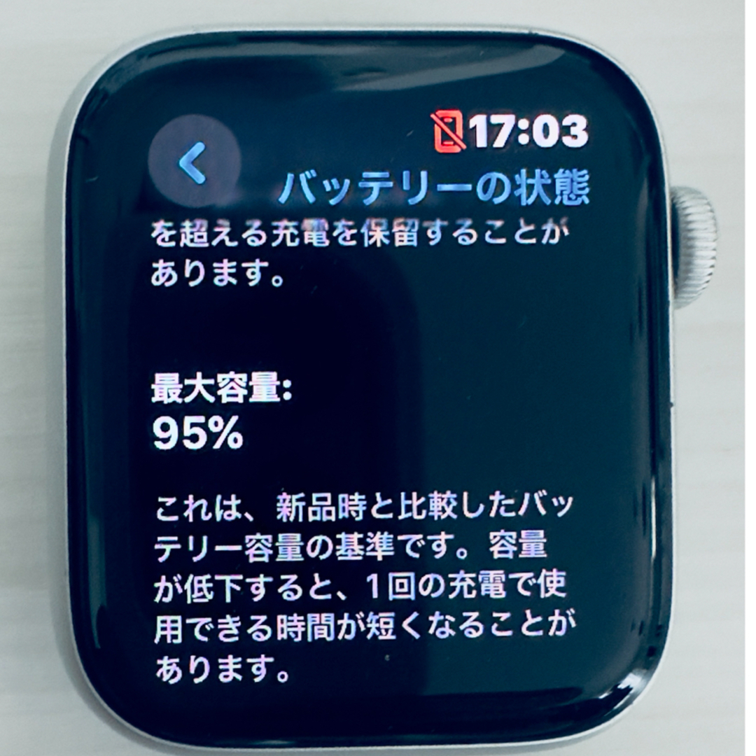 Apple Watch(アップルウォッチ)の美品 Apple Watch SE GPS 44mm シルバー 最大容量95% スマホ/家電/カメラのスマホ/家電/カメラ その他(その他)の商品写真