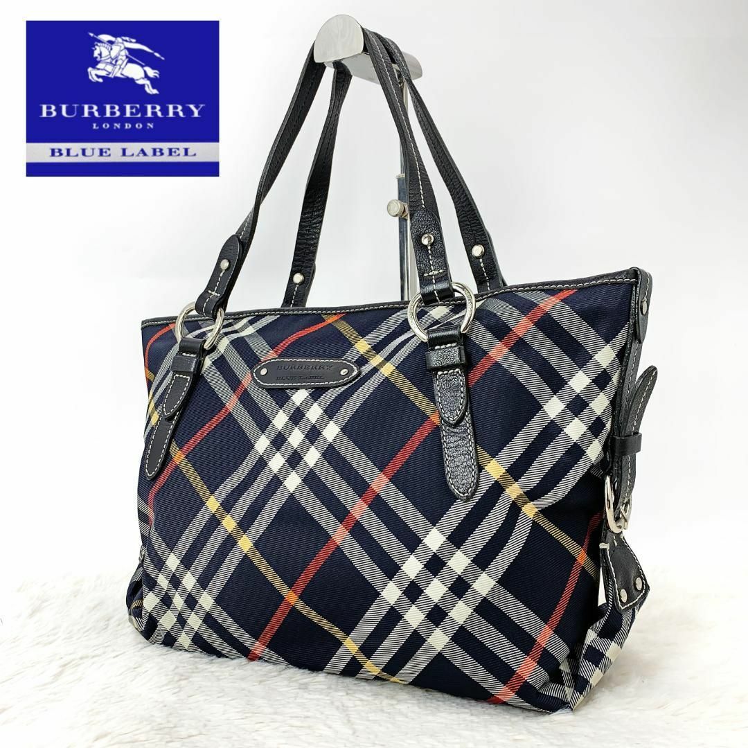 BURBERRY BLUE LABEL(バーバリーブルーレーベル)の⑥バーバリーブルーレーベル ノバチェック トートバッグ ハンドバッグ ナイロン レディースのバッグ(トートバッグ)の商品写真