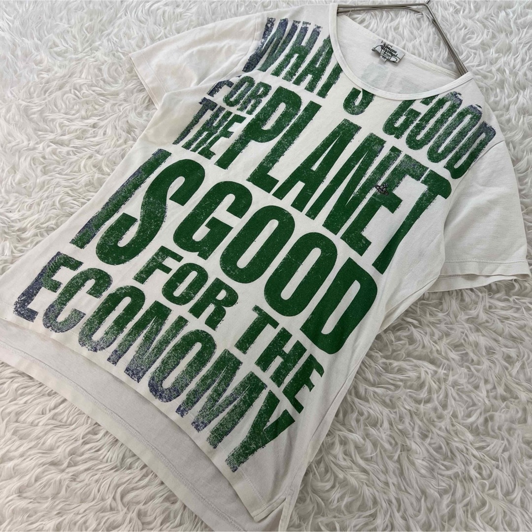 Vivienne Westwood(ヴィヴィアンウエストウッド)のヴィヴィアンウエストウッド メンズ 刺繍ロゴ オーブ 総柄 tシャツ M メンズのトップス(Tシャツ/カットソー(半袖/袖なし))の商品写真