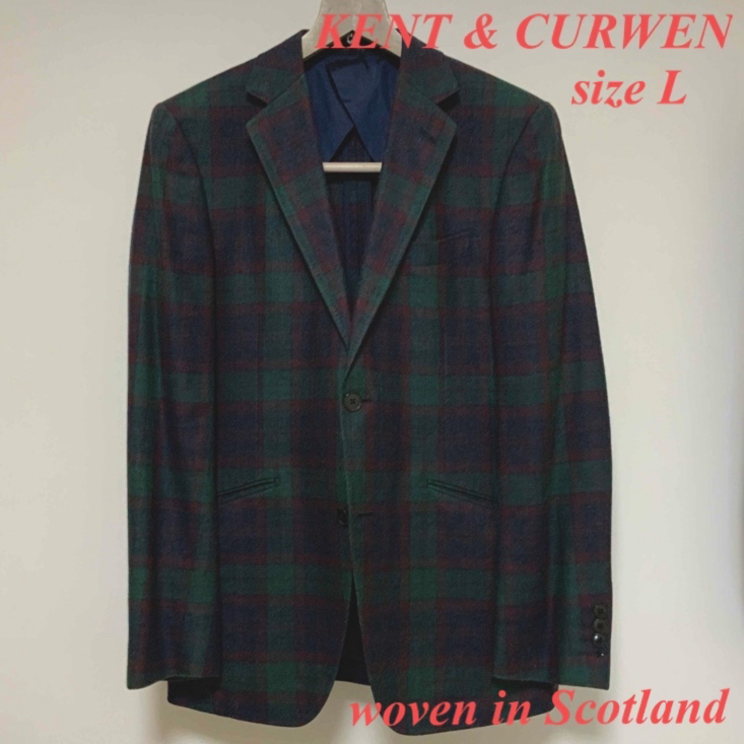 KENT(ケント)のKENT & CURWEN ブラックウオッチ シルクウール サイズ L 英国生地 メンズのジャケット/アウター(テーラードジャケット)の商品写真