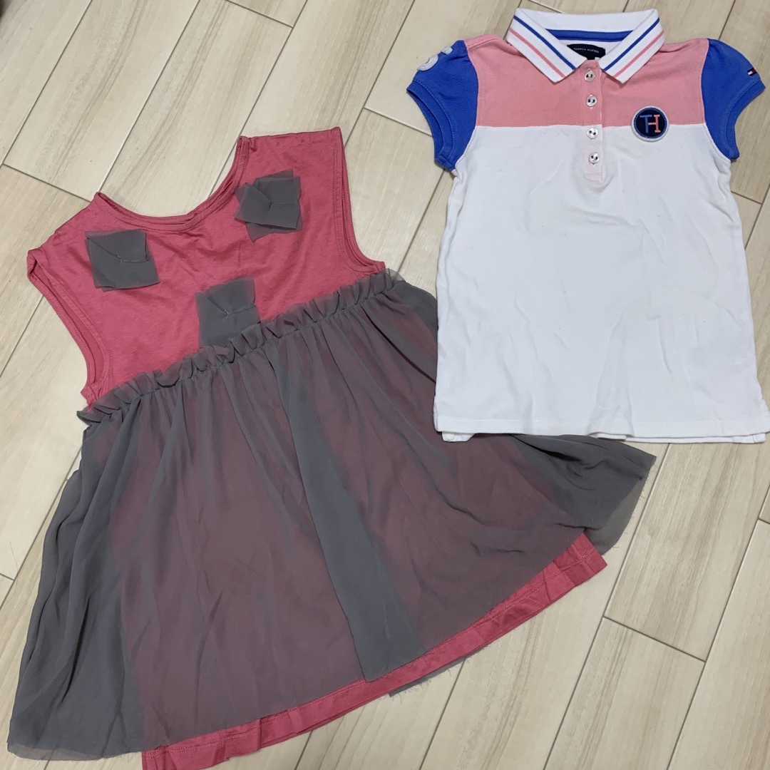 TOMMY HILFIGER(トミーヒルフィガー)のトミーヒルフィガー　グリスフランネル　100cm Tシャツ　ワンピース キッズ/ベビー/マタニティのキッズ服女の子用(90cm~)(Tシャツ/カットソー)の商品写真