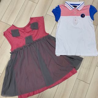 トミーヒルフィガー(TOMMY HILFIGER)のトミーヒルフィガー　グリスフランネル　100cm Tシャツ　ワンピース(Tシャツ/カットソー)