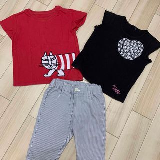 ユニクロ(UNIQLO)のユニクロ　ロキシー　ロペピクニックキッズ　Tシャツ100 ズボン100(Tシャツ/カットソー)