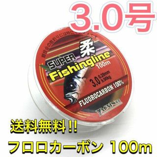 (L56)　フロロカーボン 3.0号 100m巻き 道糸　リーダー(釣り糸/ライン)