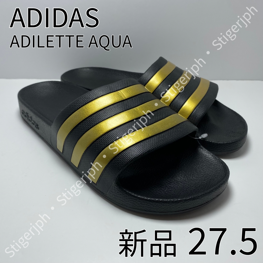 adidas(アディダス)のアディダス　アディレッタアクア　コアブラック　ゴールドメタリック　27.5CM メンズの靴/シューズ(サンダル)の商品写真