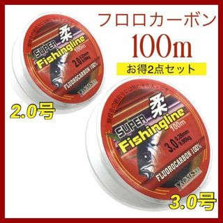 (L61)　フロロカーボン 2.0号・3.0号 セット・100m巻き(釣り糸/ライン)