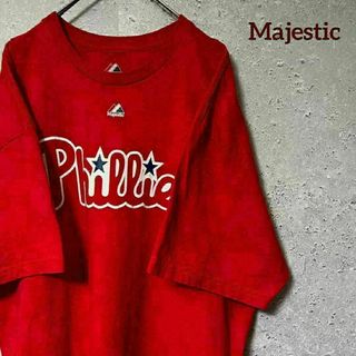 マジェスティック(Majestic)のMajestic マジェスティック Tシャツ 半袖 Phillies 野球 XL(Tシャツ/カットソー(半袖/袖なし))