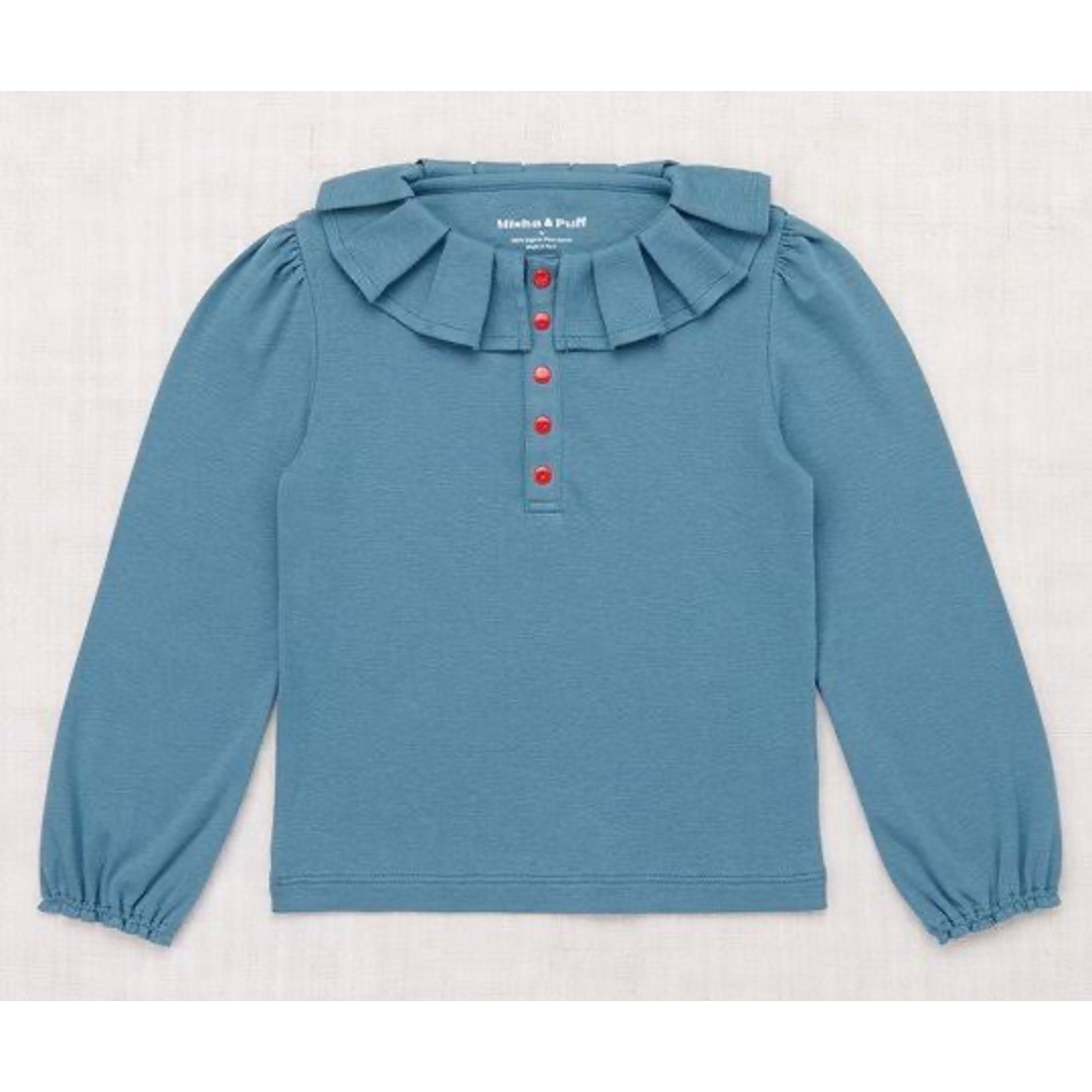 Misha & Puff(ミーシャアンドパフ)のmisha & puff Ulla Top - Blue Smoke 3y キッズ/ベビー/マタニティのキッズ服女の子用(90cm~)(Tシャツ/カットソー)の商品写真