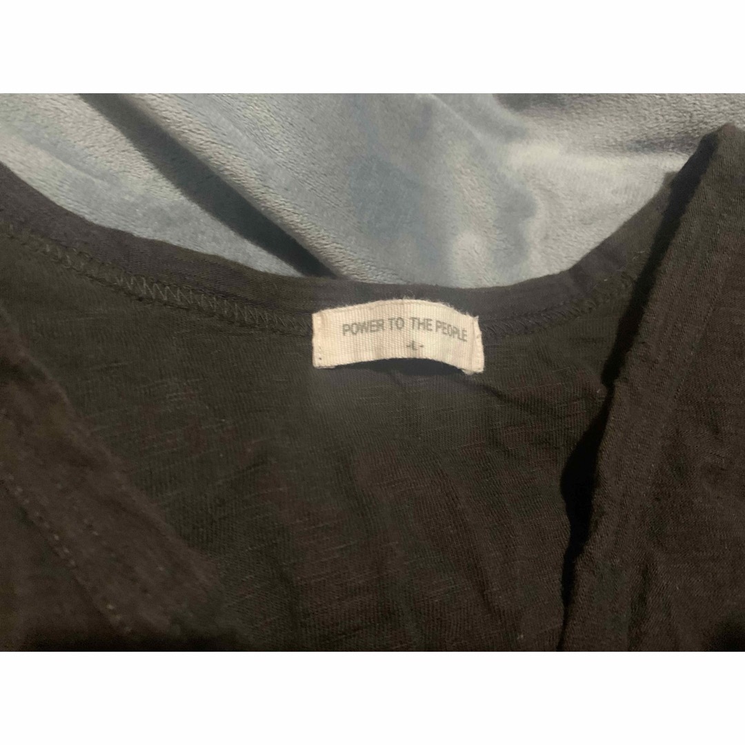 メンズ　ロングTシャツ　長袖　Lサイズ　チャコール　古着　中古品 メンズのトップス(Tシャツ/カットソー(七分/長袖))の商品写真