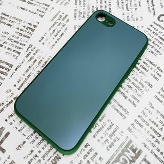 iPhone 7/8/SE ガラス背面シリコンケース (28a)グリーン2(iPhoneケース)