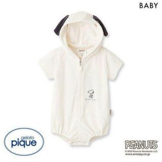 新品★【ジェラート ピケ】PEANUTS BABYパイルロンパース 70-80