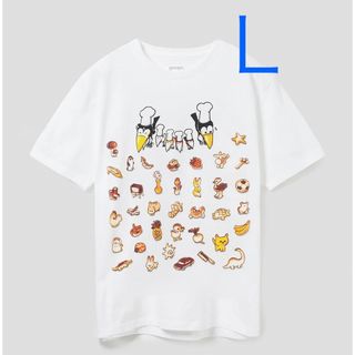 Design Tshirts Store graniph - グラニフ　からすのパンやさん　いろんなパン　Tシャツ　L