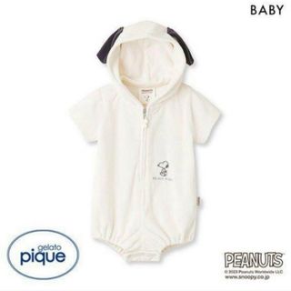 ジェラートピケ(gelato pique)の新品タグ付【ジェラート ピケ】PEANUTS BABYパイルロンパース80-90(ロンパース)