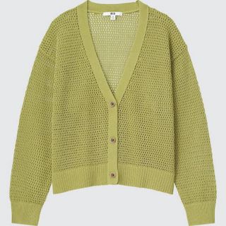 ユニクロ(UNIQLO)のUNIQLO メッシュショートカーディガン XLサイズ 未使用(カーディガン)