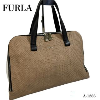 フルラ(Furla)の美品✨FURLA フルラ　ハンドバッグ　パイソン(ハンドバッグ)