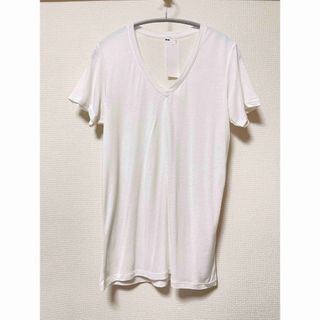 ユニクロ(UNIQLO)のUNIQLO モダールリネンVネックT Lサイズ 未使用(Tシャツ(半袖/袖なし))