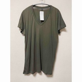 ユニクロ(UNIQLO)のUNIQLO モダールリネンVネックT Lサイズ 未使用(Tシャツ(半袖/袖なし))