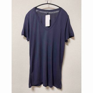 ユニクロ(UNIQLO)のUNIQLO モダールリネンVネックT Lサイズ 未使用(Tシャツ(半袖/袖なし))