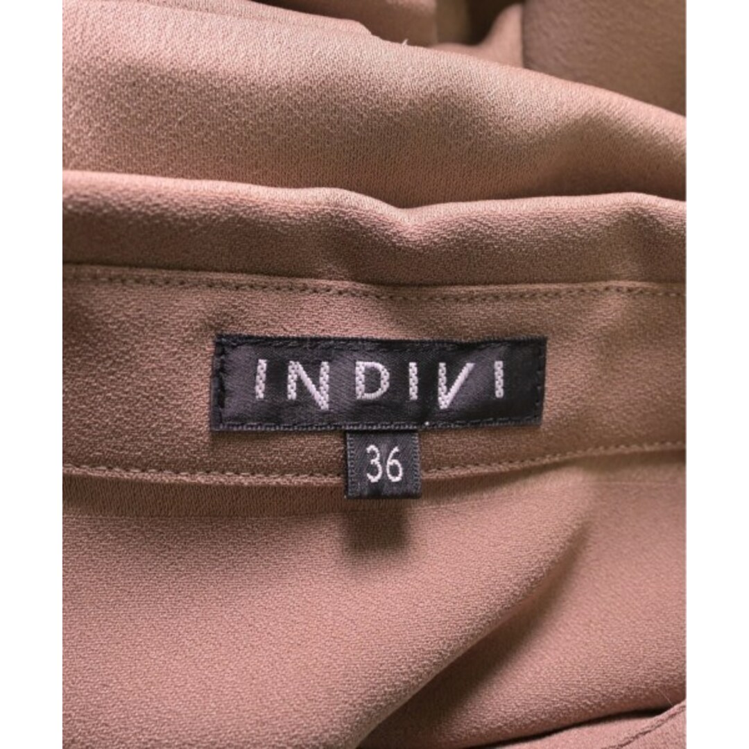 INDIVI(インディヴィ)のINDIVI インディヴィ ワンピース 36(S位) ベージュ(ボーダー) 【古着】【中古】 レディースのワンピース(ひざ丈ワンピース)の商品写真