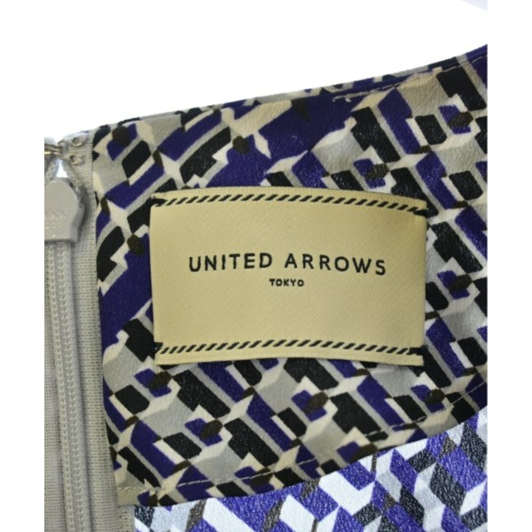 UNITED ARROWS(ユナイテッドアローズ)のUNITED ARROWS ワンピース 36(S位) 紫x白x黒等(総柄) 【古着】【中古】 レディースのワンピース(ひざ丈ワンピース)の商品写真