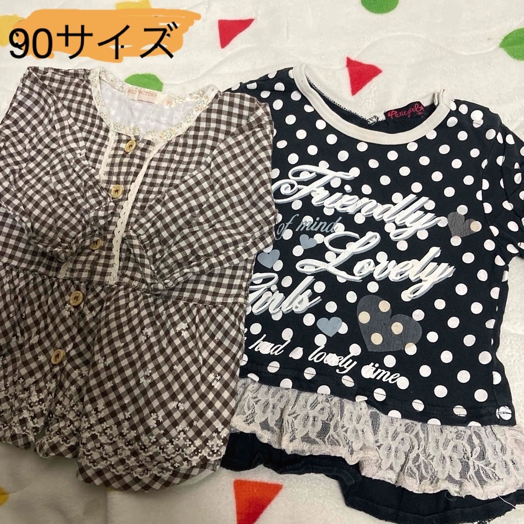 子ども服 90cm まとめ売り 半袖  7分丈 キッズ/ベビー/マタニティのキッズ服女の子用(90cm~)(Tシャツ/カットソー)の商品写真