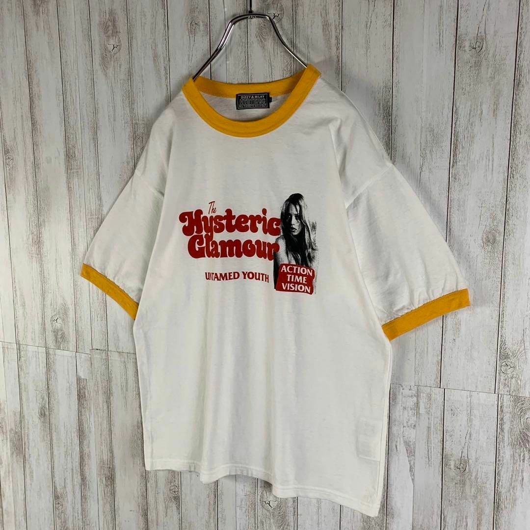 HYSTERIC GLAMOUR(ヒステリックグラマー)の【超絶人気モデル】ヒステリックグラマー ヒスガール 即完売 希少 リンガーシャツ メンズのトップス(Tシャツ/カットソー(半袖/袖なし))の商品写真