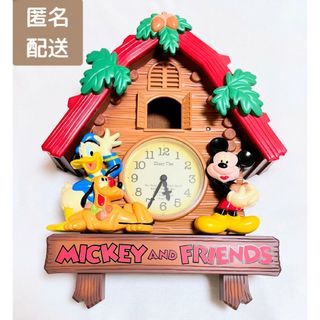 ディズニー(Disney)のDisney ミッキー＆フレンズ ディズニータイム 鳩時計 振り子時計 掛時計(キャラクターグッズ)