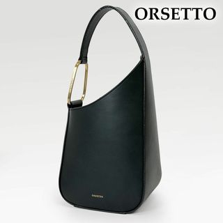 オルセット(ORSETTO)の◎美品◎オルセット ORSETTO スロープバッグ ハンドバッグ 黒 ブラック(ハンドバッグ)