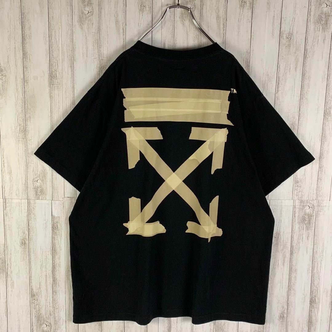 OFF-WHITE(オフホワイト)の【超絶人気モデル】オフホワイト L クロスアロー 両面ロゴ 入手困難 Tシャツ メンズのトップス(Tシャツ/カットソー(半袖/袖なし))の商品写真