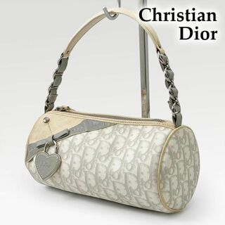 クリスチャンディオール(Christian Dior)のディオール Dior ハンドバッグ ロマンティック ハート 包型 トロッター 白(ハンドバッグ)