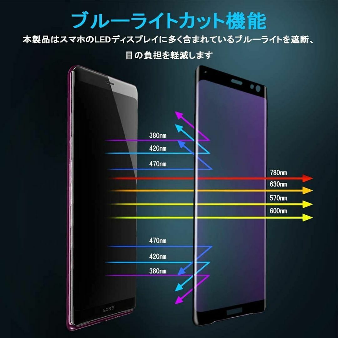 【在庫処分】Xperia XZ3 ガラスフィルム ブルーライト XZ3 SO-0 スマホ/家電/カメラのスマホアクセサリー(その他)の商品写真