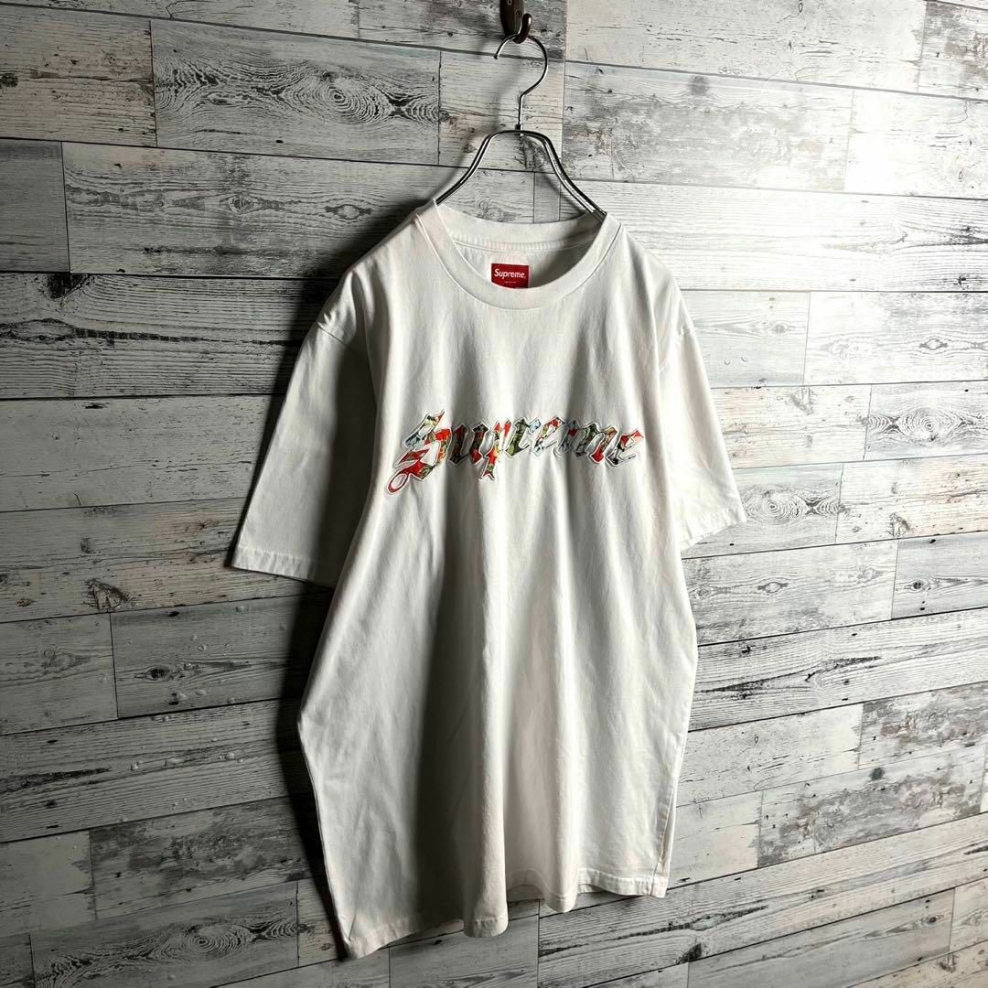 Supreme(シュプリーム)の【希少XLサイズ】シュプリーム☆花柄ビッグ刺繍ロゴ入り半袖Tシャツ メンズのトップス(Tシャツ/カットソー(半袖/袖なし))の商品写真