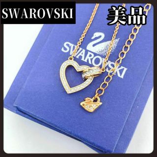 スワロフスキー(SWAROVSKI)の【美品】SWAROVSKI　スワロフスキー　ゴールド　ネックレス　ハート(ネックレス)