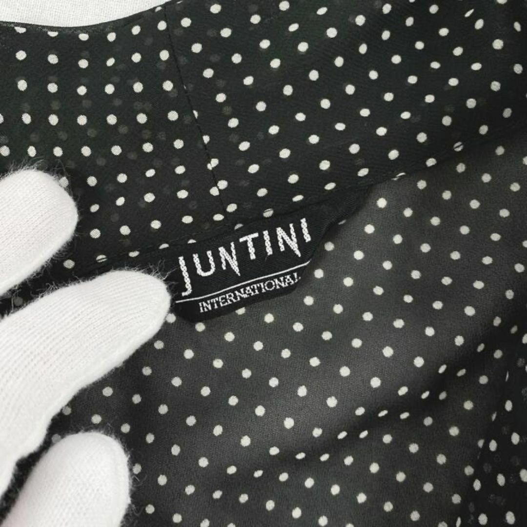 【JUNTINI】美品　シースルーのリボンとドット柄ブラウス レディースのトップス(シャツ/ブラウス(長袖/七分))の商品写真