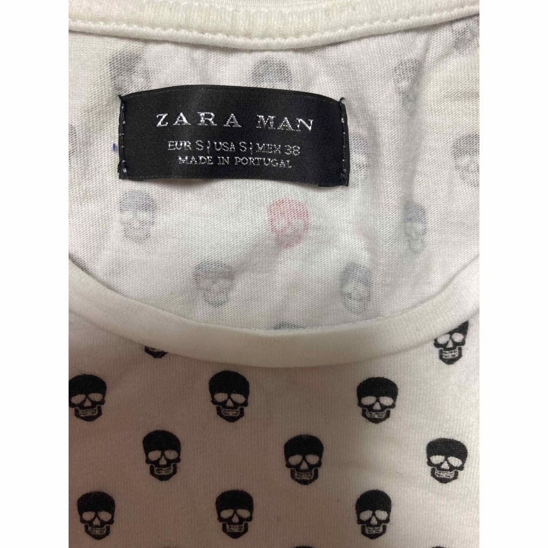 ZARA(ザラ)のZARA MAN メンズ　半袖　Tシャツ　ドクロ　ガイコツ　38 S メンズのトップス(Tシャツ/カットソー(七分/長袖))の商品写真