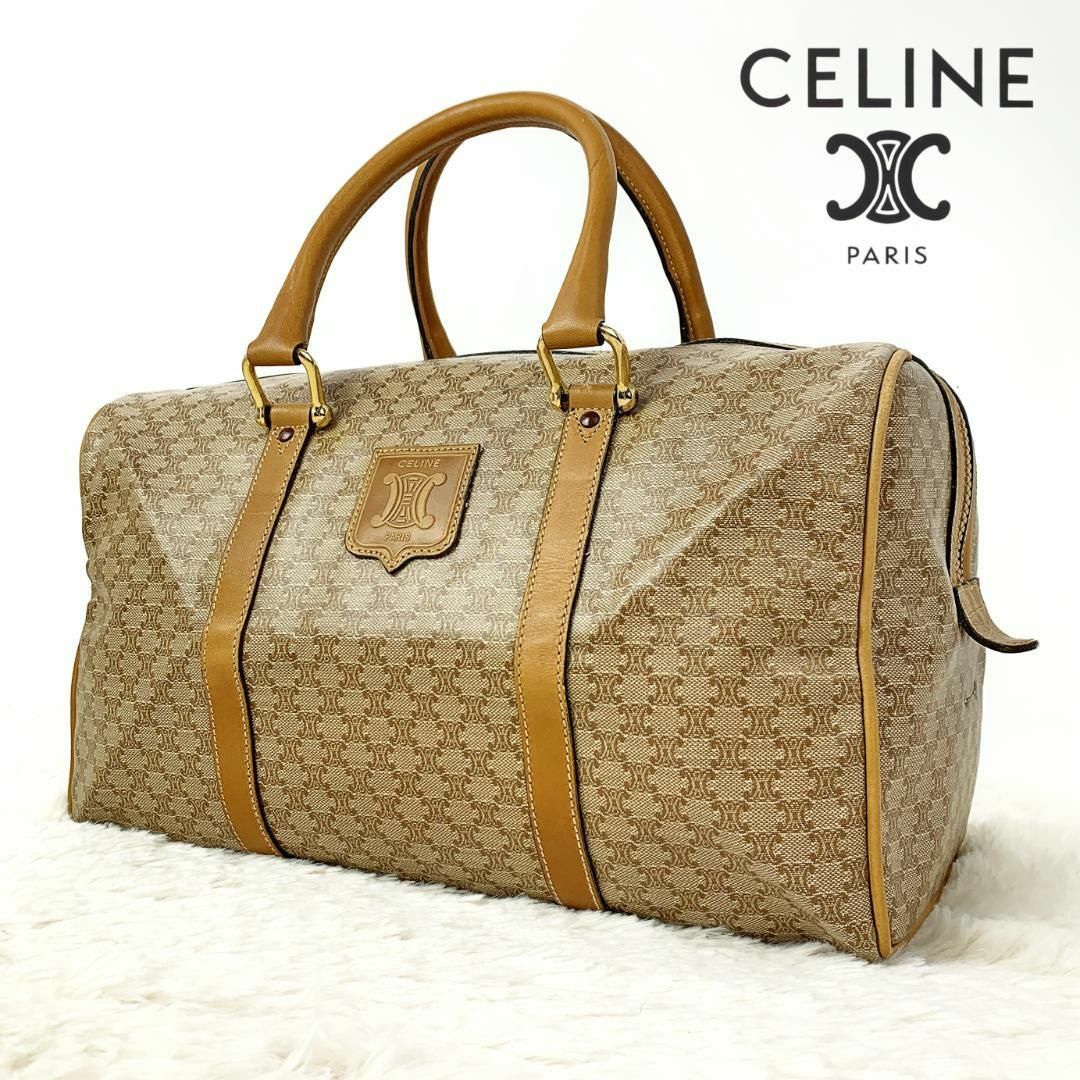 celine(セリーヌ)の⑩オールドセリーヌ マカダム柄 トリオンフ ハンドバッグ ミニボストン ベージュ レディースのバッグ(ボストンバッグ)の商品写真