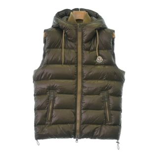 モンクレール(MONCLER)のMONCLER モンクレール ダウンジャケット/ダウンベスト 1(S位) 茶 【古着】【中古】(ダウンジャケット)