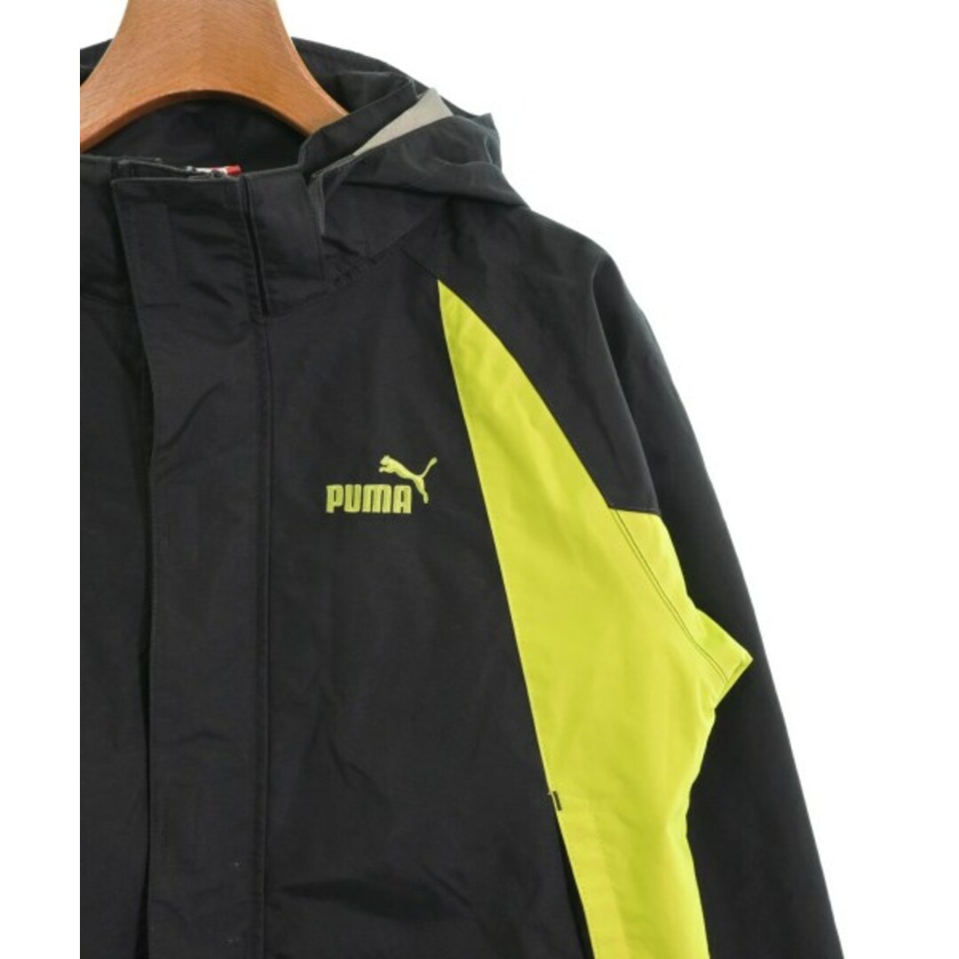 PUMA(プーマ)のPUMA プーマ マウンテンパーカー 160(M位) 黒x黄緑 【古着】【中古】 レディースのジャケット/アウター(その他)の商品写真