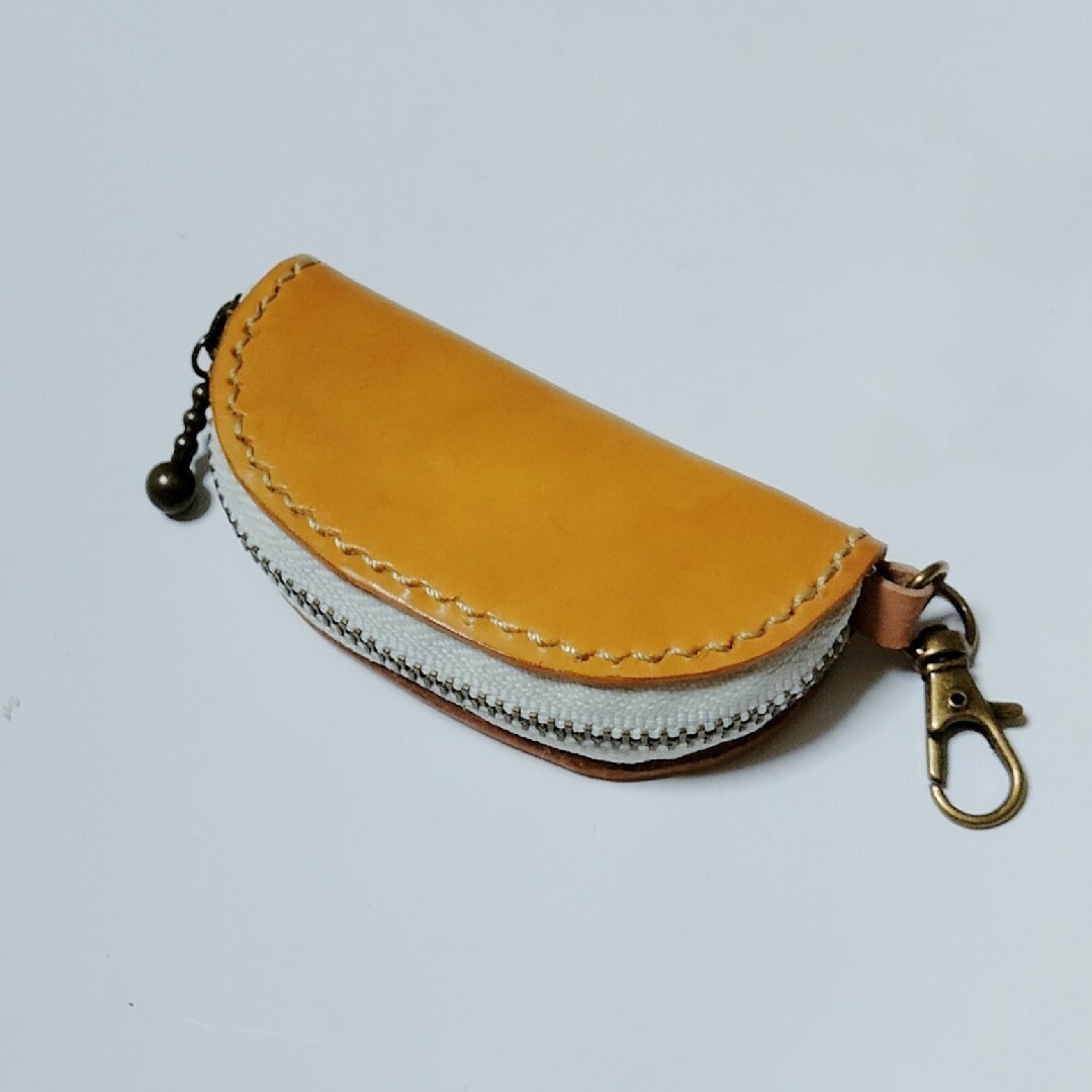 ファスナーコインケース  ヌメ革  小銭入れ ハンドメイドのファッション小物(財布)の商品写真