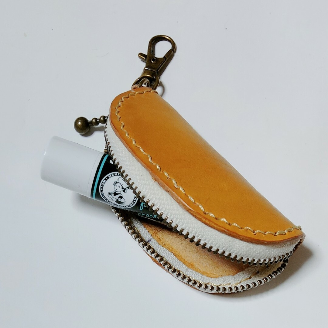 ファスナーコインケース  ヌメ革  小銭入れ ハンドメイドのファッション小物(財布)の商品写真